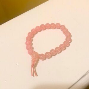 Pink beaded stretchy bracelet